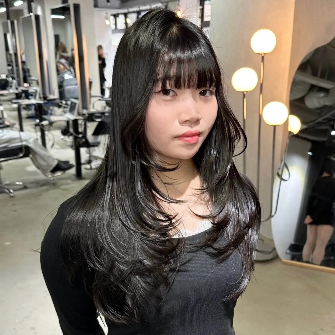 セミロング ケアカラー ボブ 髪質改善 レイヤーカット トリートメント カット ヘアカラー トリートメント 心斎橋 韓国レイヤ ー指名No.1renのヘアスタイル