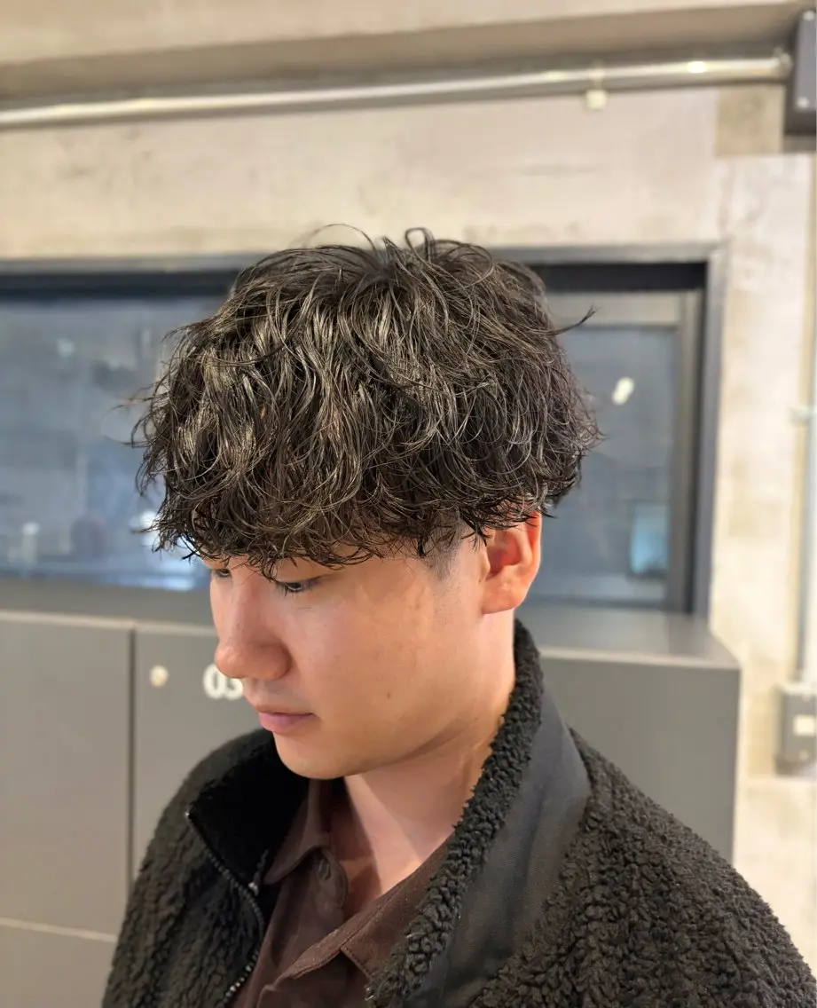 ショート パーマ メンズ カット パーマ スナップフォト確認 お願いします!竹内のヘアスタイル