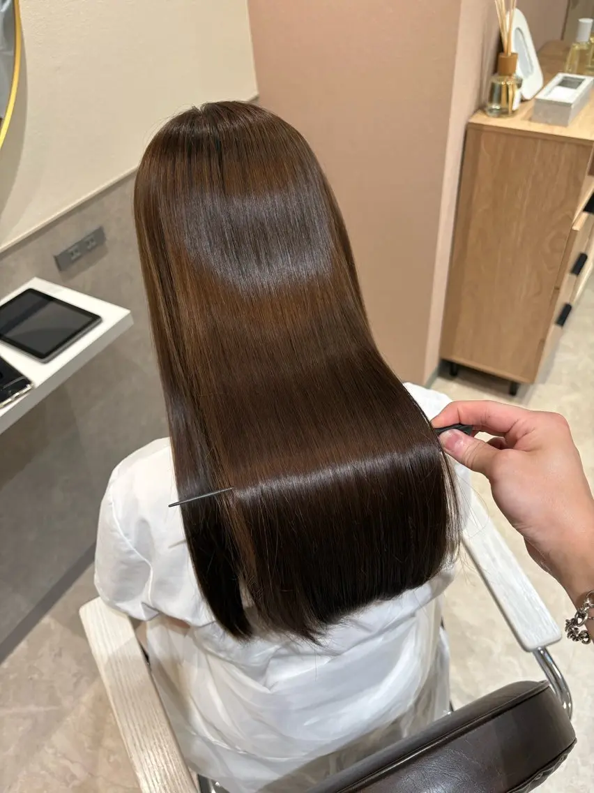 ロング カラー 透明感カラー 髪質改善 トリートメント ヘアカラー トリートメント 髪質改善 縮毛矯正/ レイヤー/銀座/本木のヘアスタイル