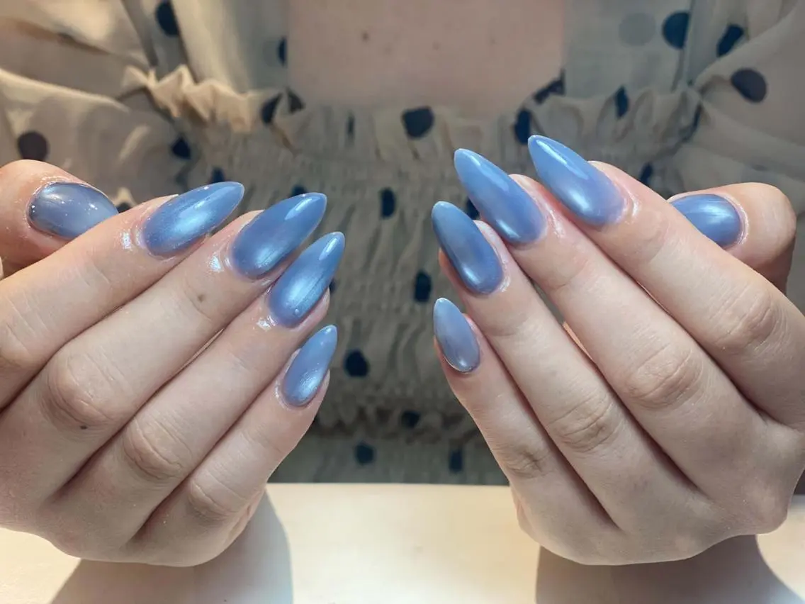 ネイル キラキラネイル マグネットネイル ミラーネイル ピンク ワンホンネイル ハンドネイル RAMU Nail 恵比寿店のネイルデザイン