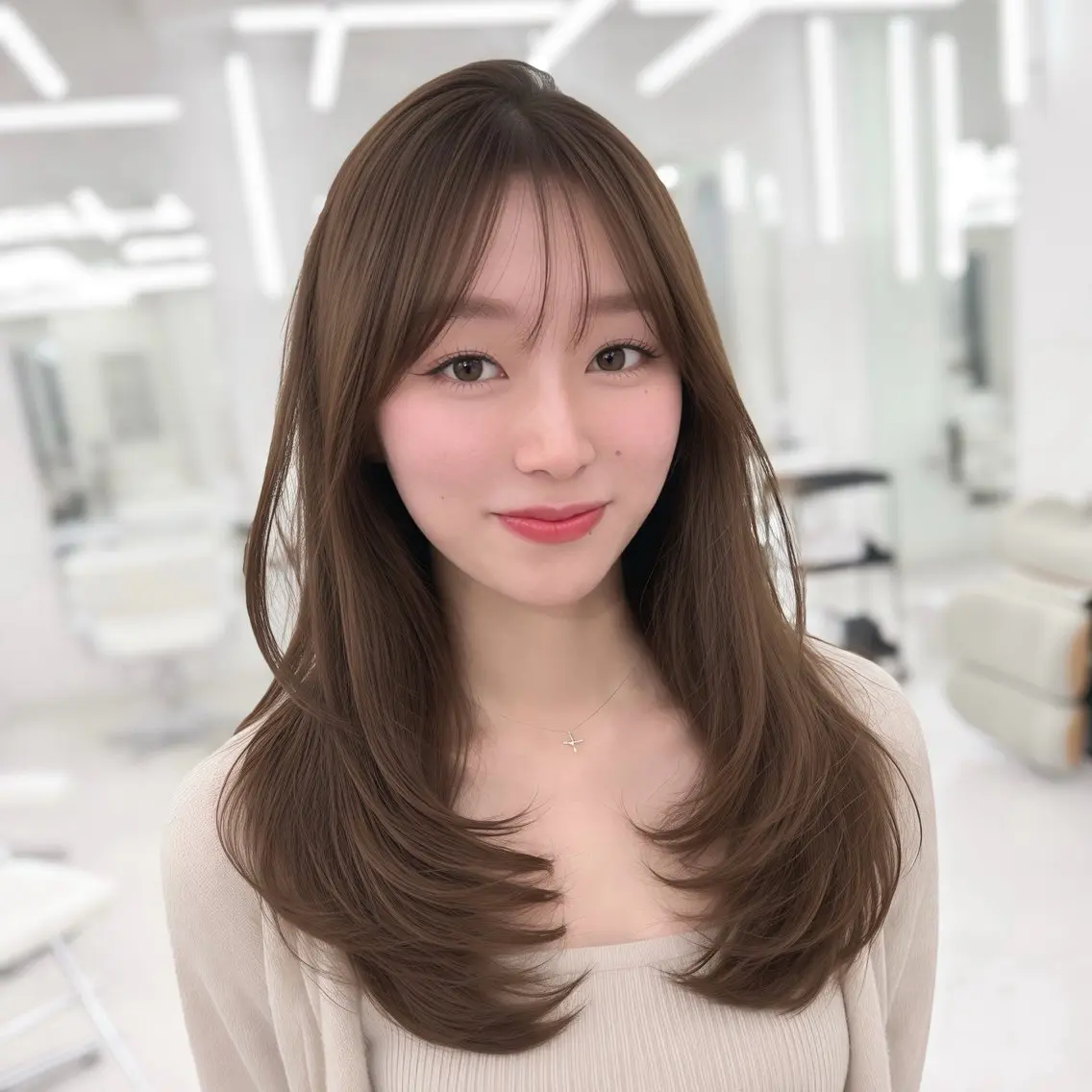 ロング カラー 透明感カラー 韓国風ヘア レイヤーカット 似合わせカット カット ヘアカラー トリートメント 韓国レイヤー× 顔まわり🕊️テルのヘアスタイル