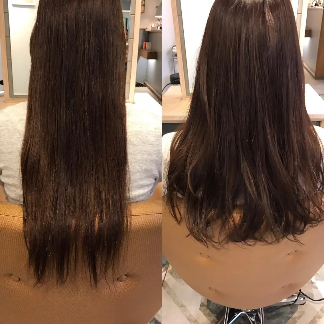 セミロング カラー 【体験】韓国 メイク&ヘア天神のヘアスタイル
