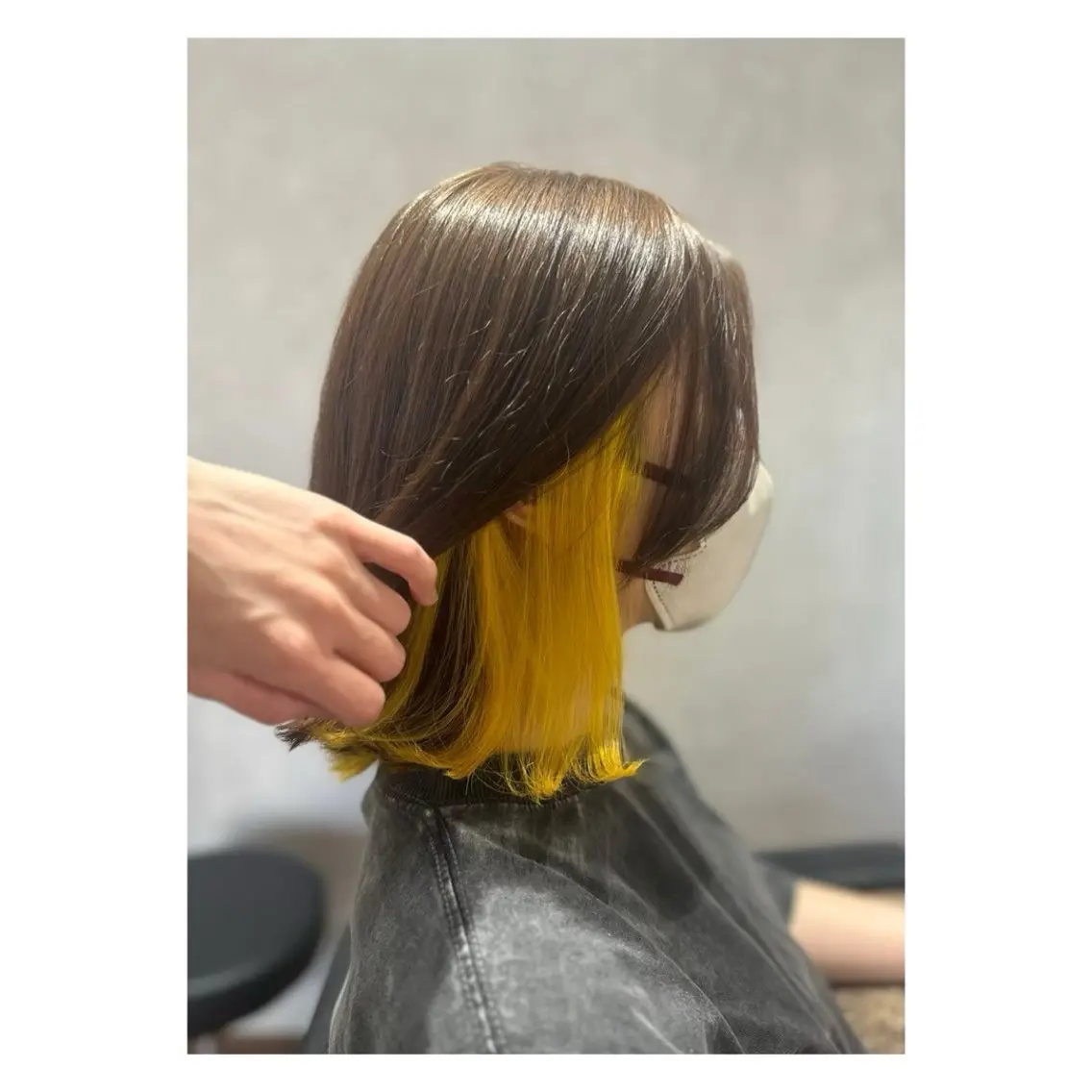 ミディアム カラー イヤリングカラー 石橋 咲のヘアスタイル