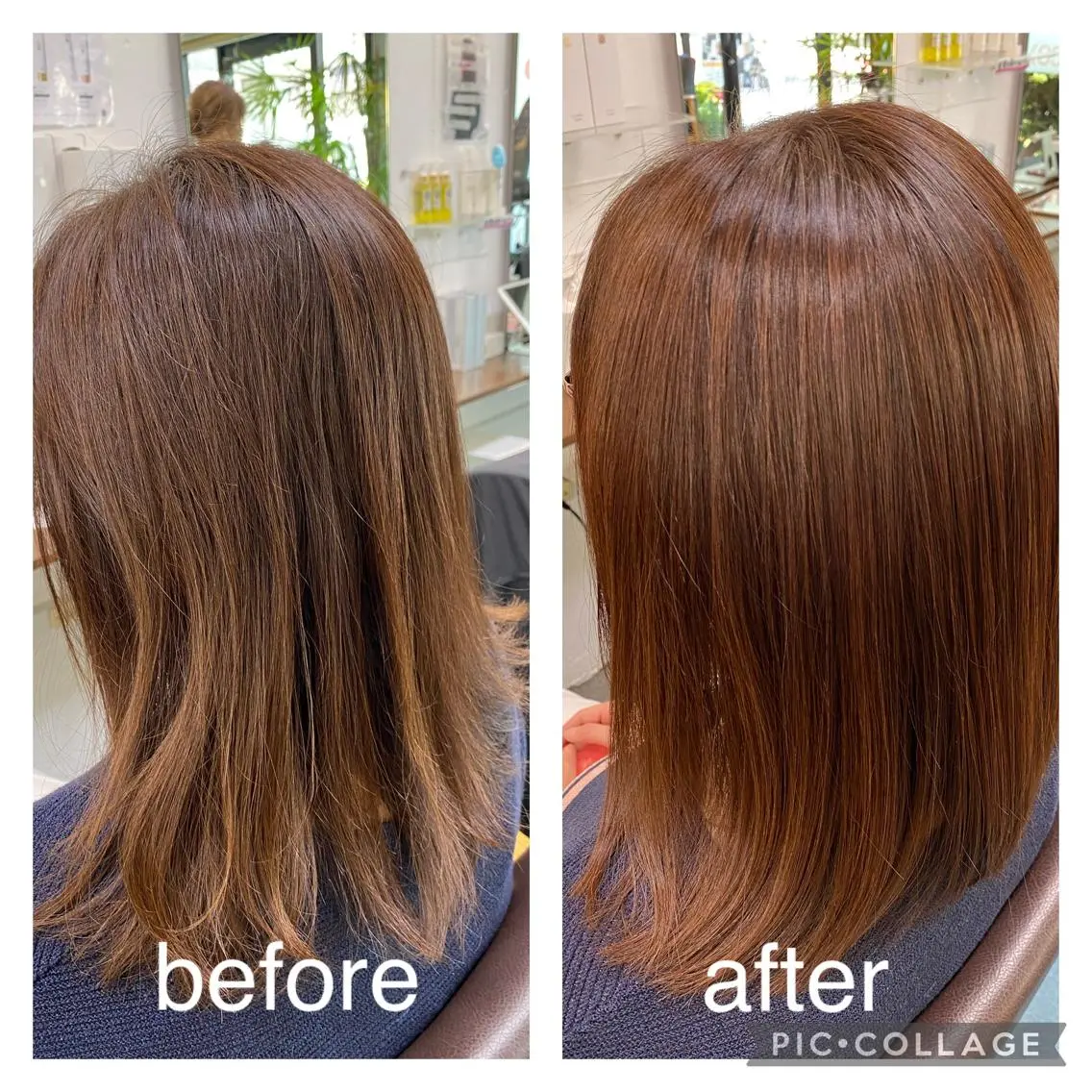 セミロング カラー 髪質改善 トリートメント カット ヘアカラー トリートメント 【髪質改善】に特化 オリーブオイルクラブのヘアスタイル
