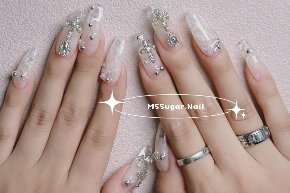 ネイル ハロウィン ロングネイル マグネットネイル スカルプネイル ネイルチップ MSSugar Nailのネイルデザイン
