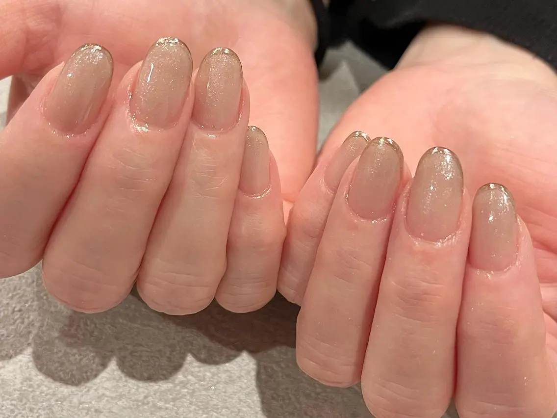 ネイル フレンチネイル ミラーネイル ニュアンスネイル スカルプネイル ハンドネイル 小河 仁美のネイルデザイン