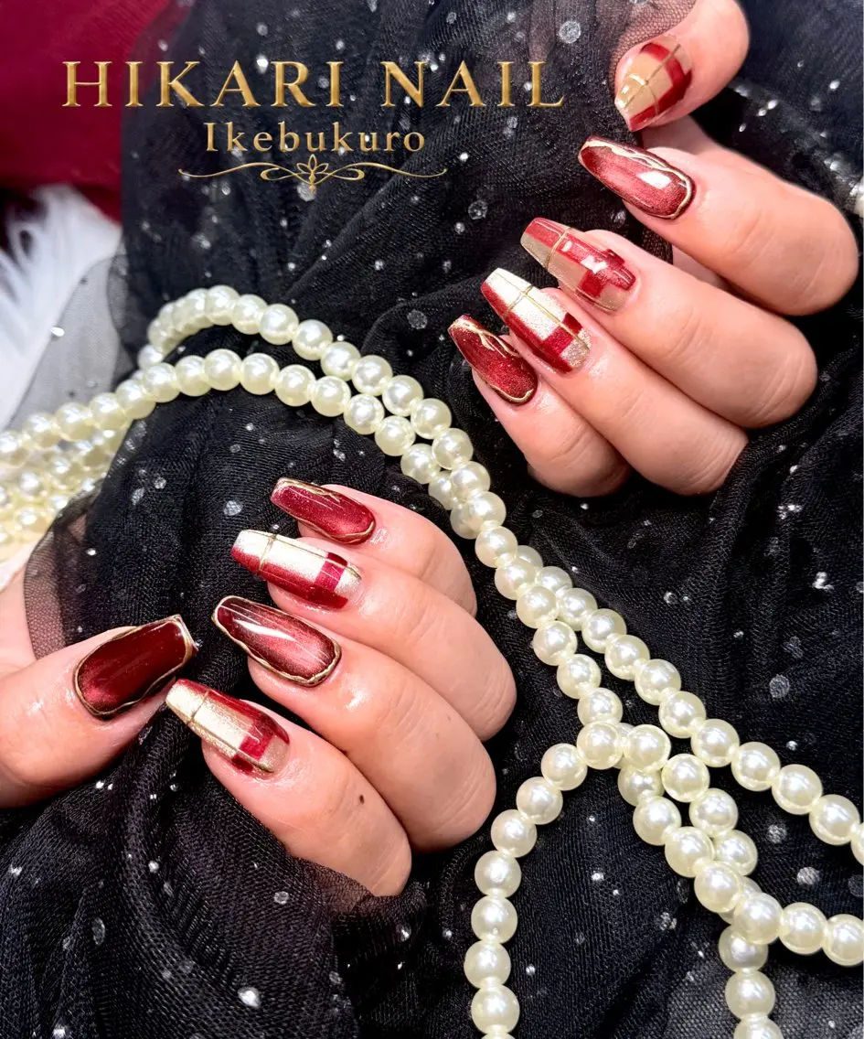 ネイル チークネイル 長さ出し フレンチネイル ガーリー ハロウィン ハンドネイル HikariNail Ikebukuroのネイルデザイン