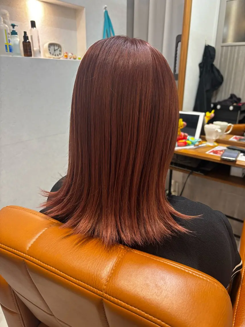 セミロング カラー 透明感カラー ヘアカラー トリートメント 【完全個室】髪質改善 暖色カラー/山崎唯奈のヘアスタイル