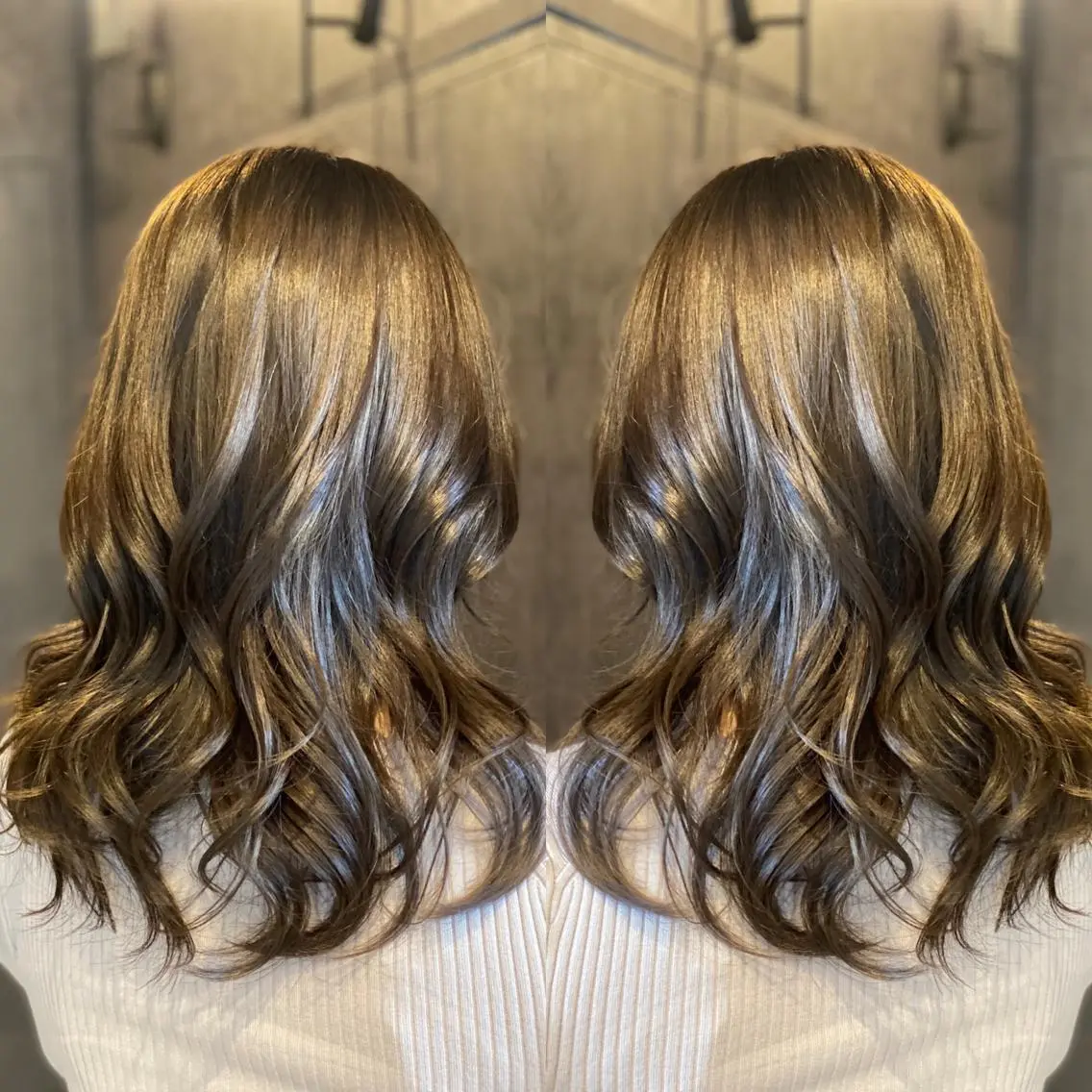 セミロング カラー tocca 💜石田愛結💜のヘアスタイル