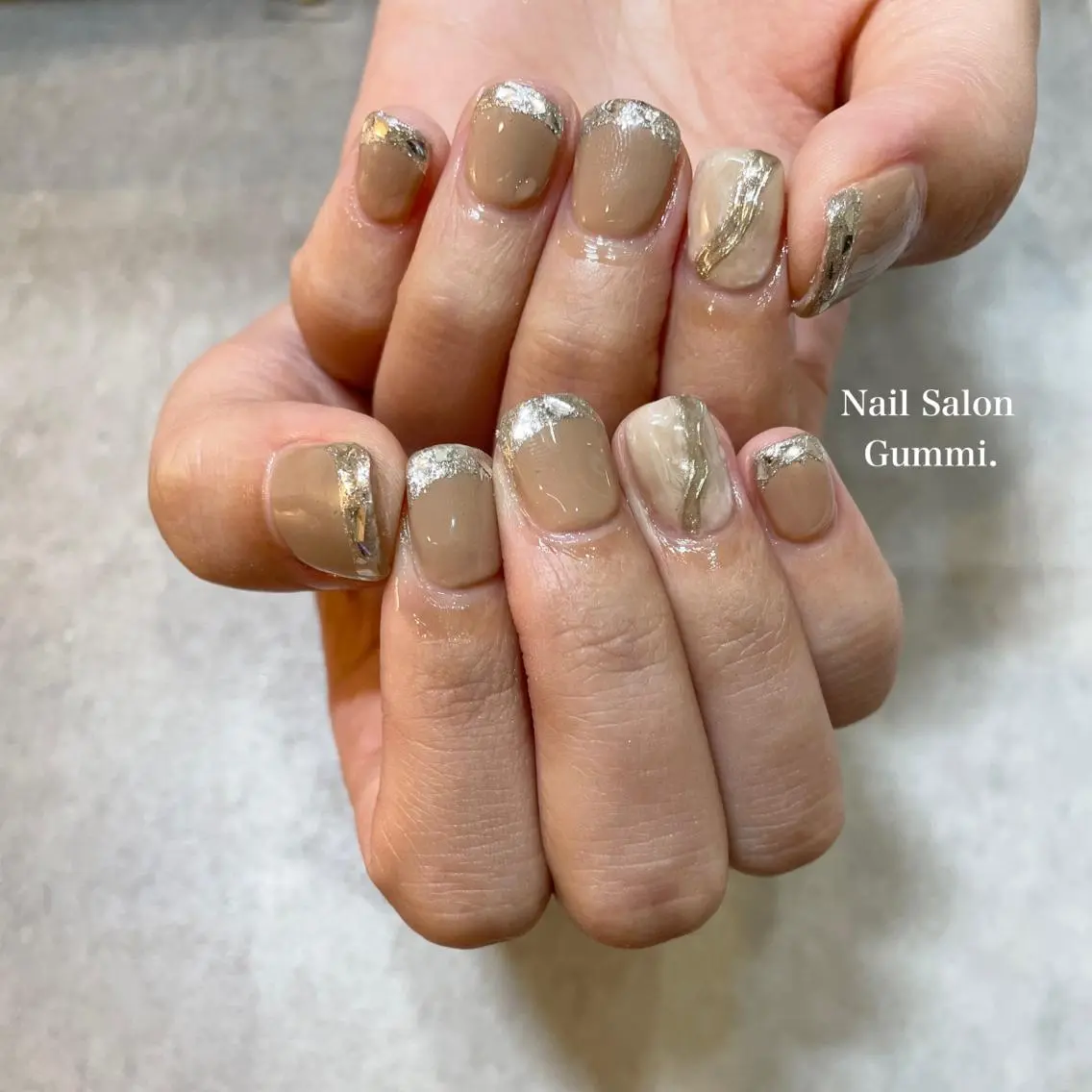 ネイル フレンチネイル ガラスフレンチ Nail Salon Gummi.のネイルデザイン