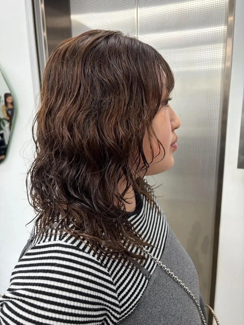 ミディアム パーマ カット パーマ Nico☺︎🎀YU レイヤー/カットのヘアスタイル