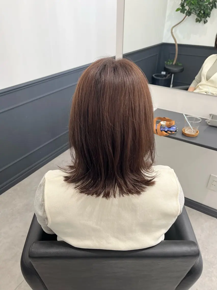 ミディアム カラー ベージュカラー 多田 朝光のヘアスタイル