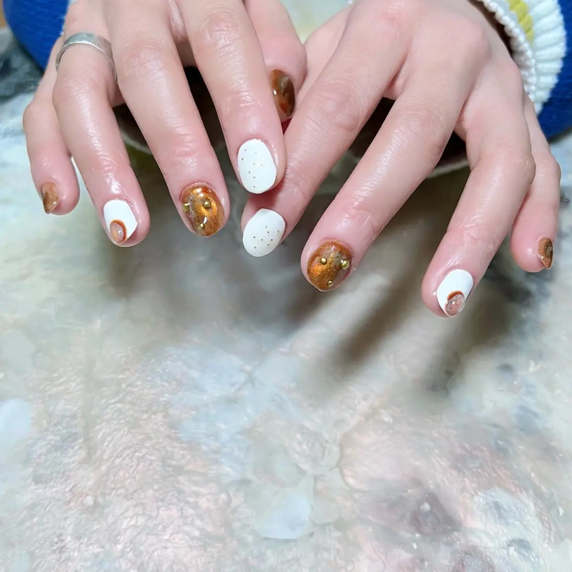 ネイル マグネットネイル ニュアンスネイル ショートネイル gemickle nailのネイルデザイン
