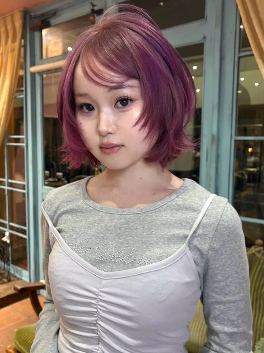 ミディアム ヘアカラー 心斎橋酸性ストレート 🛼MATOI🛼のヘアスタイル