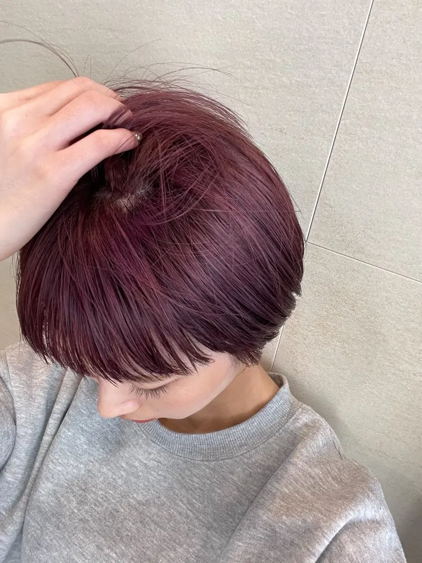 ショート カラー ラベンダーカラー ラベンダーピンク ピンクカラー 顔まわり🥨レイヤー /透明感/水口舞奈のヘアスタイル