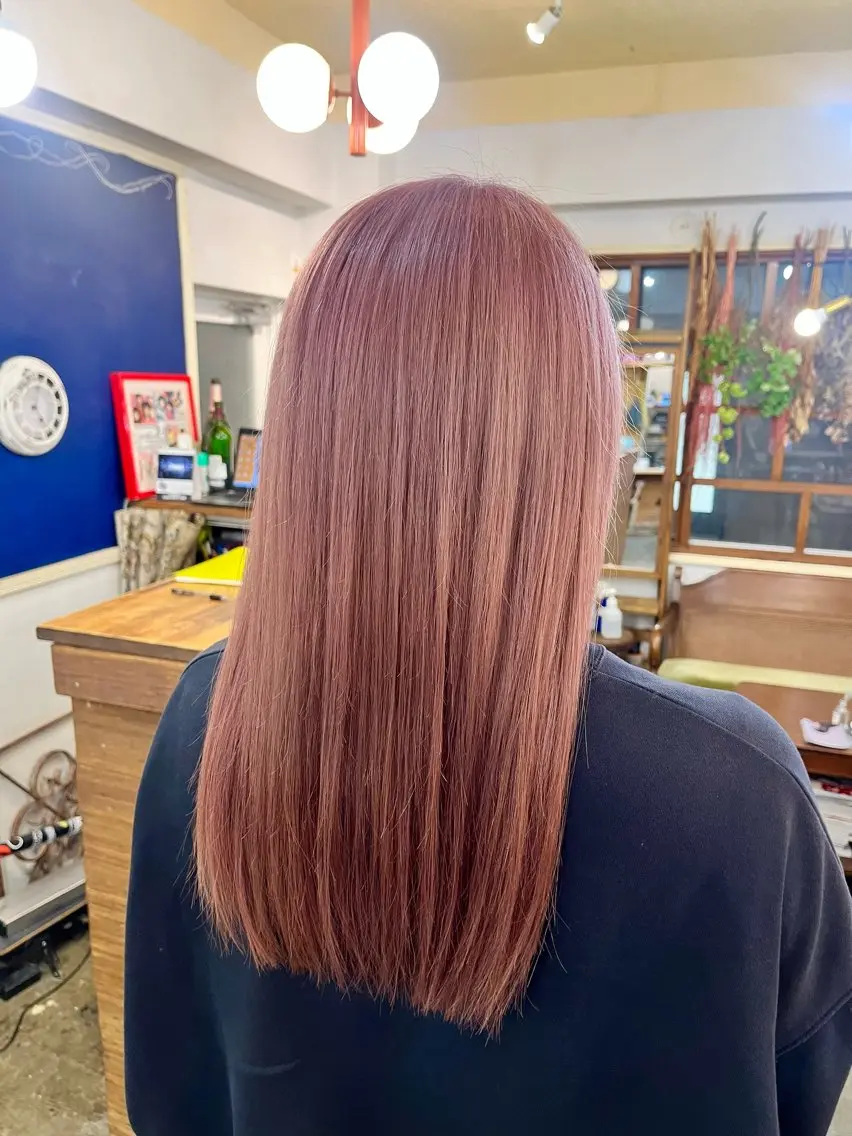 ロング カラー ベージュカラー ダブルカラー ミルクティーベージュ ピンクカラー mary'sメリー /ニュアンスカラーのヘアスタイル