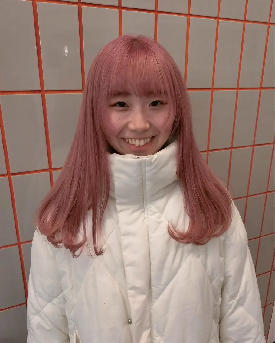 セミロング 💍モテる艶髪 透明感カラー💖のヘアスタイル