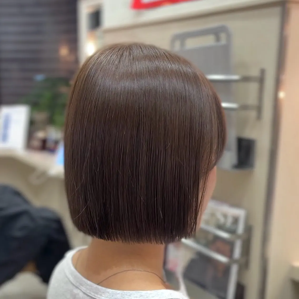 ミディアム カラー カット ヘアカラー 横浜パーマ🌐ボブ✨ 暖色カラーもえかのヘアスタイル