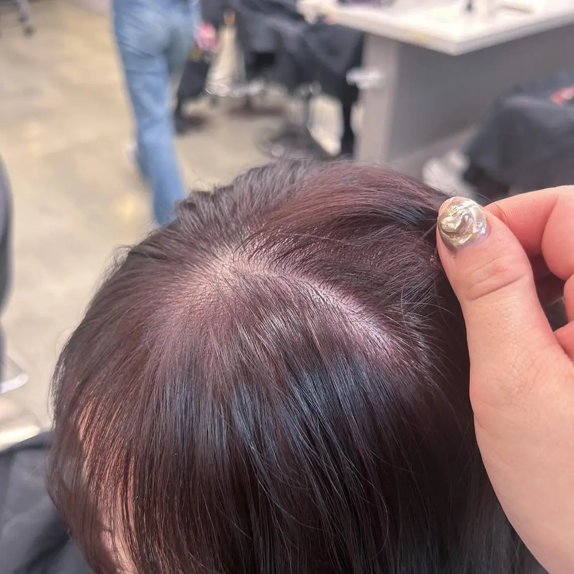 ロング カラー パーマ ヘアアレンジ メンズ キッズ ヘアカラー トリートメント ヘアセット ブリーチなしカラー/ ブラウン/レイヤーのヘアスタイル