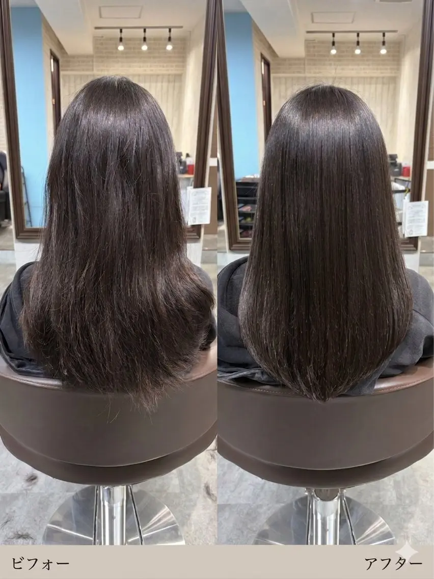 ⭐️梅雨前に⭐️【６ヶ月間癖に悩まない】艶髪縮毛/カット＋艶髪縮毛矯正✨✨の写真