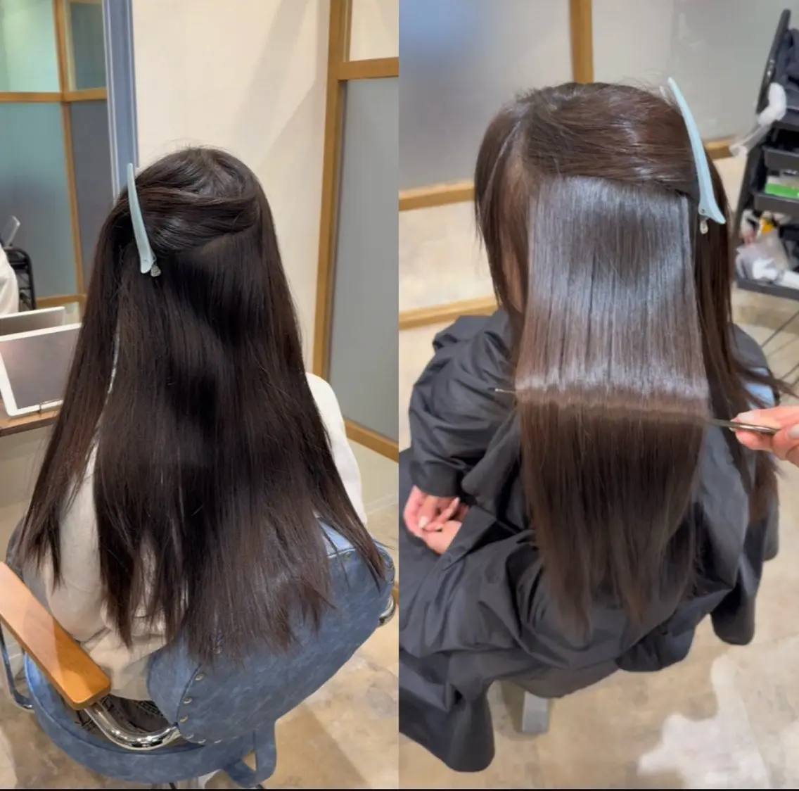 ロング カット 縮毛矯正 トリートメント 本間 遥翔のヘアスタイル