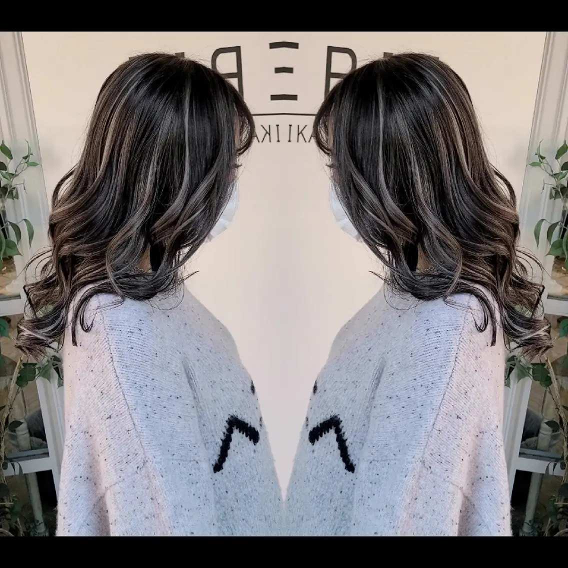 ロング カラー アッシュ アッシュグレー バレイヤージュ ベージュカラー ブリーチ ヘアカラー バレイヤージュ/ ハイライト/大内格のヘアスタイル