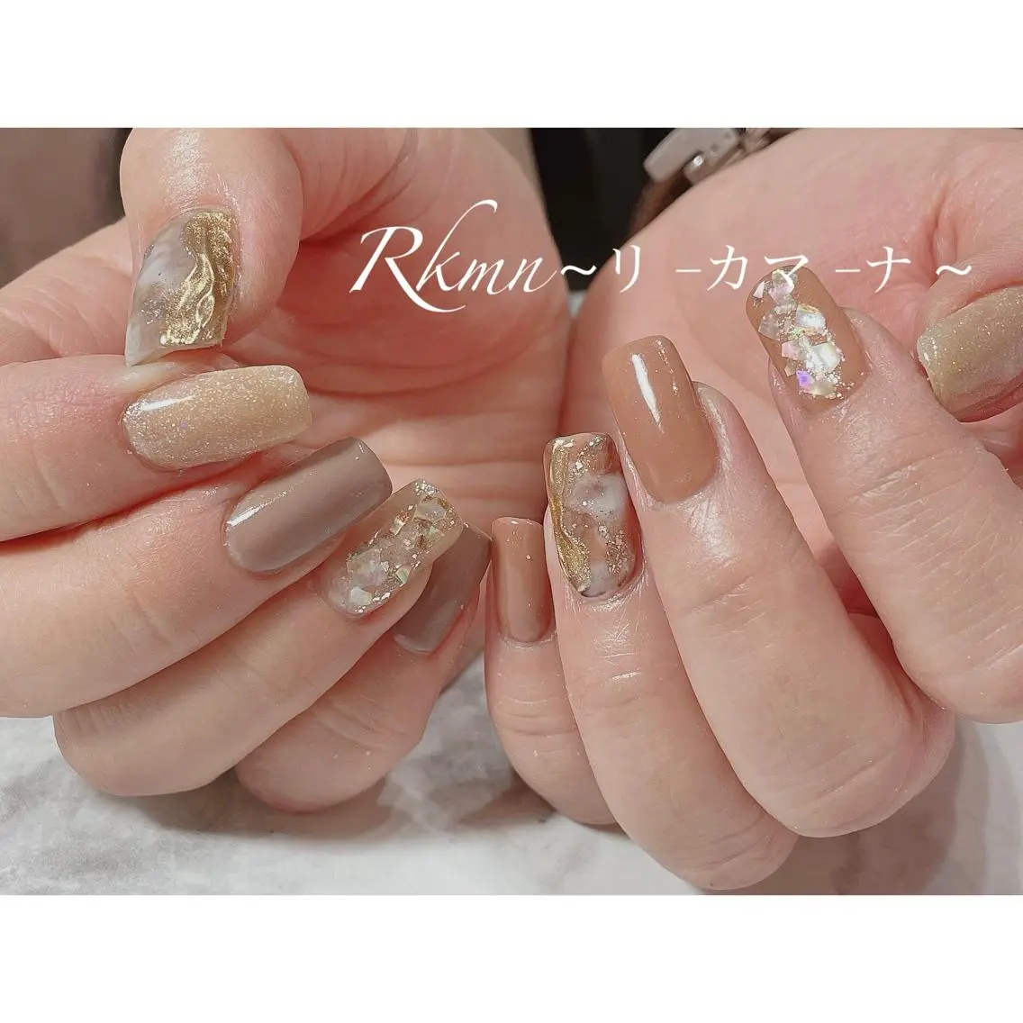 ネイル アートネイル ミラーネイル 春ネイル ハンドネイル フットネイル ハンドケア Rkmn ~リ-カマ-ナ~のネイルデザイン