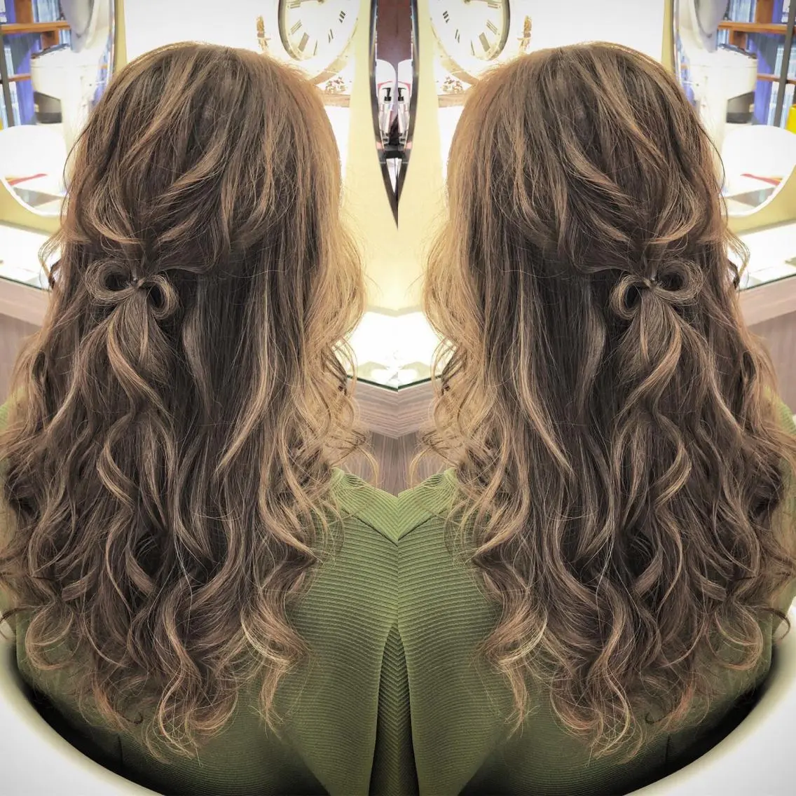 ロング カラー ヘアアレンジ EARTH 越谷店のヘアスタイル