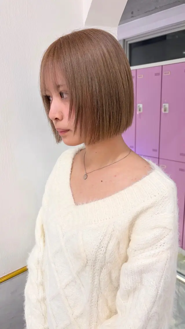 ショート カラー ベージュカラー ダブルカラー ヘーゼル ヘアカラー トリートメント レイン🌏🍀 透明感/ハイトーンのヘアスタイル