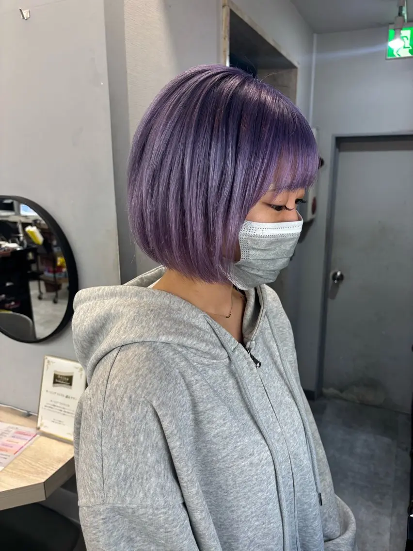 ショート ヘアカラー トリートメント ブリーチ&似合せボブ 田中寛十のヘアスタイル