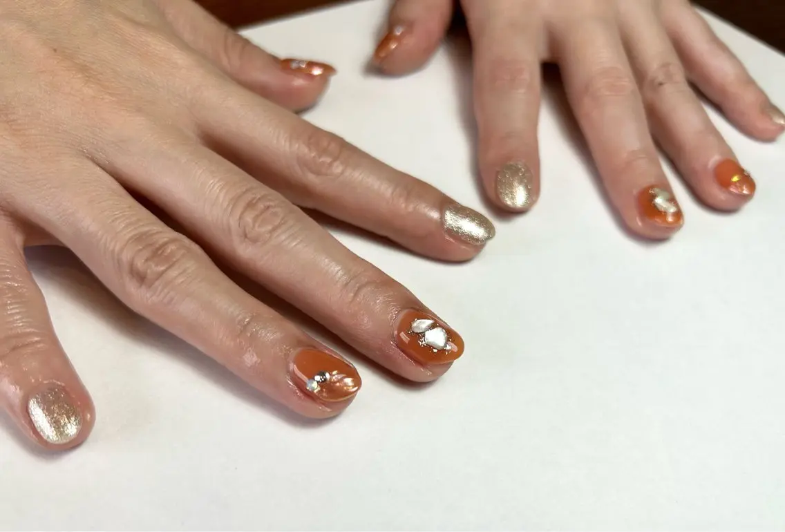 ネイル マグネットネイル 夏ネイル ハンドネイル le_rire _nailのネイルデザイン