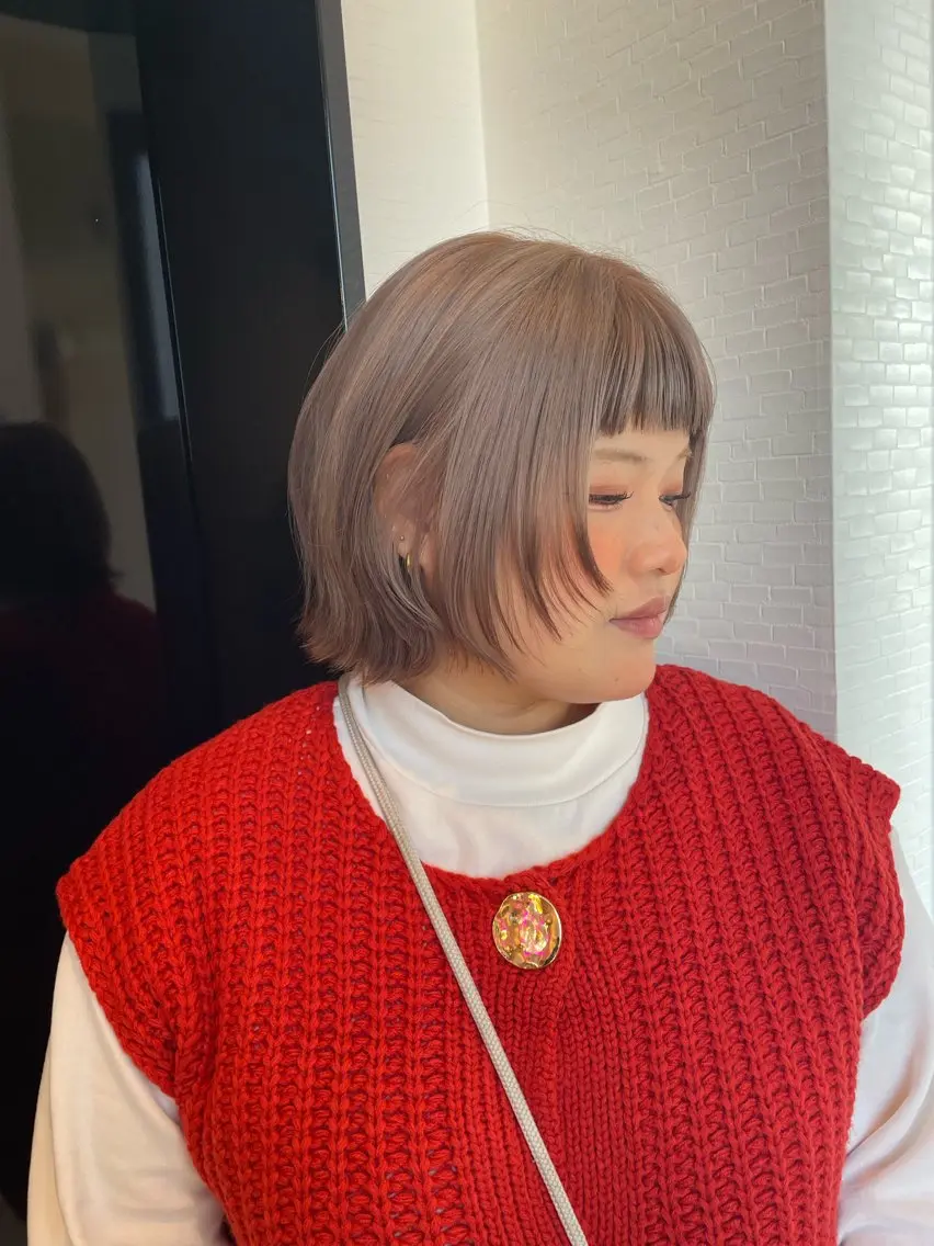ショート カラー ボブレイヤー デザインカラー ボブ レイヤーカット カット ヘアカラー YUI/ ブリーチカラー🌷のヘアスタイル