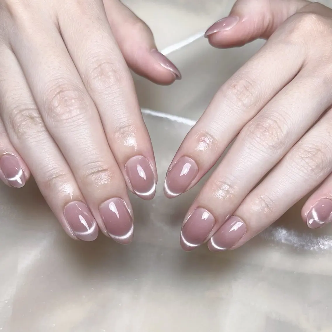 メンズ ネイル メンズ韓国風 アートネイル オーロラネイル ガーリー キラキラネイル ハンドネイル Nail salon 木にいるのネイルデザイン