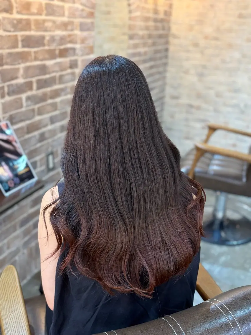 セミロング ヘアカラー トリートメント 縮毛矯正/暖色系 /徳田真緒のヘアスタイル