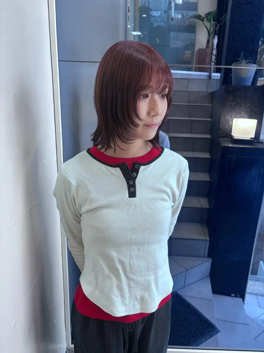 ミディアム 竹田 佳奈のヘアスタイル
