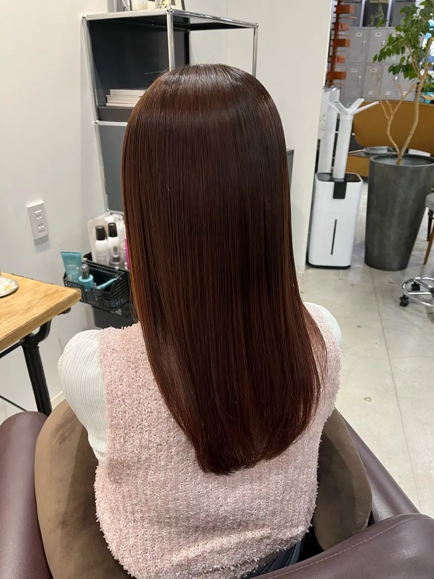 セミロング 髪質改善 縮毛矯正 かおり/似合わせ/ 透明感カラーのヘアスタイル