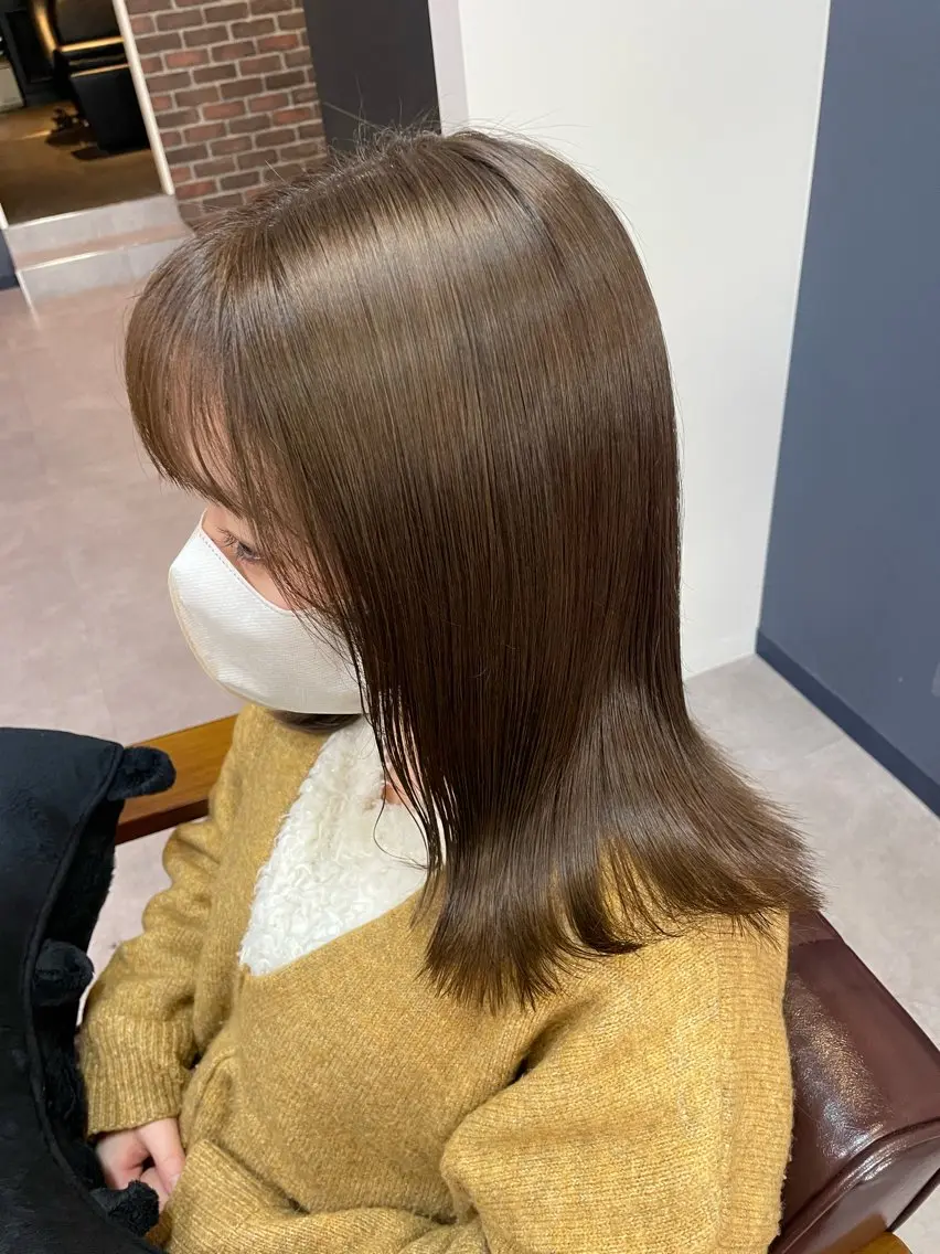 ミディアム カラー カット ヘアカラー トリートメント 原 麻耶のヘアスタイル