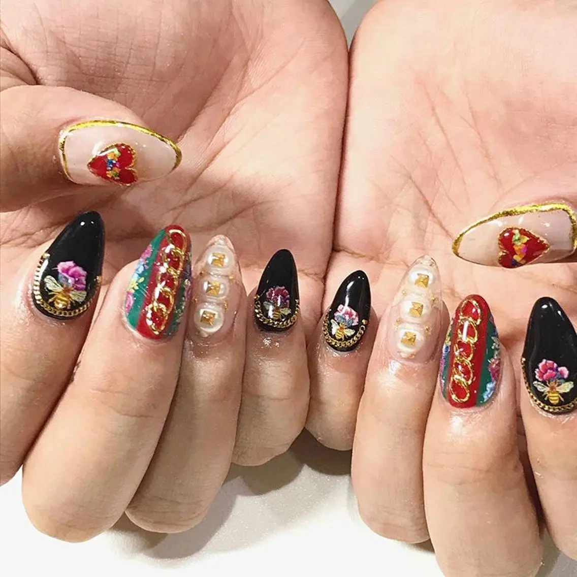 ネイル 渋谷／チップ長さ出し 👑アプレgel-xのネイルデザイン