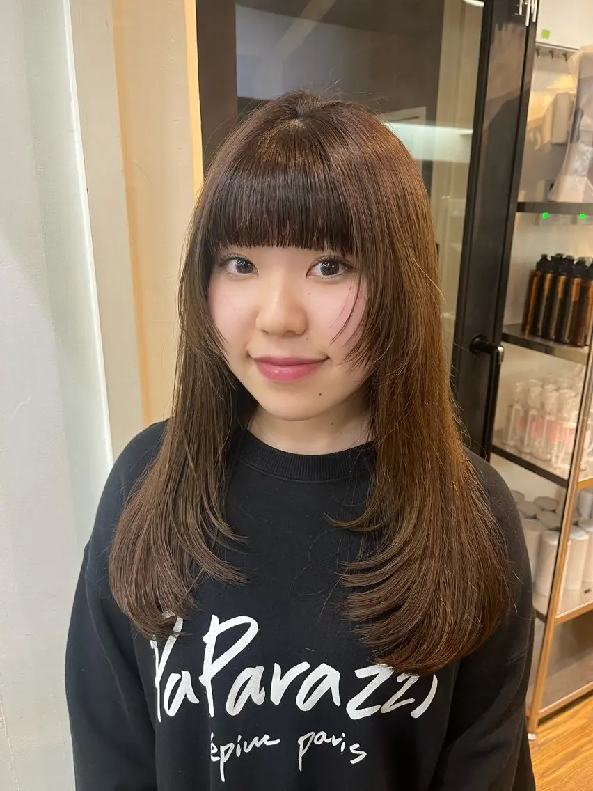 ロング Airi 韓国y2k ハイレイヤーのヘアスタイル