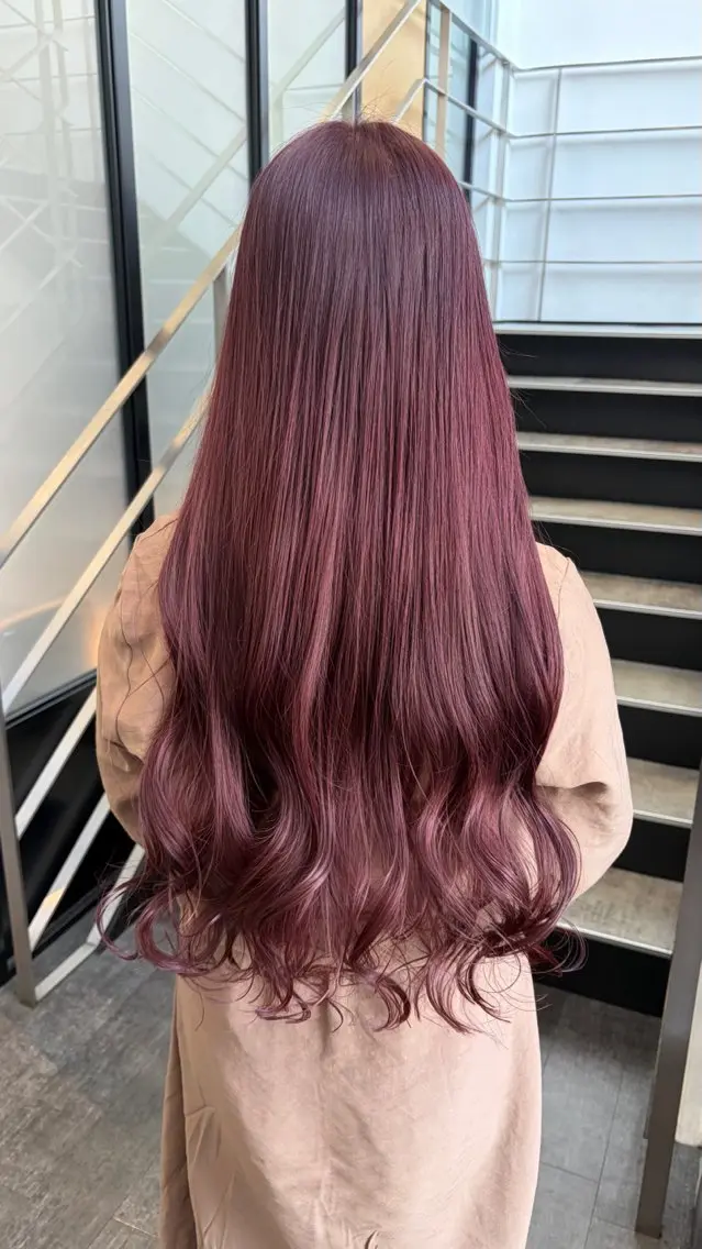 ロング カラー カット ヘアカラー トリートメント 🎀ブリーチなし ピンク🎀sakiのヘアスタイル