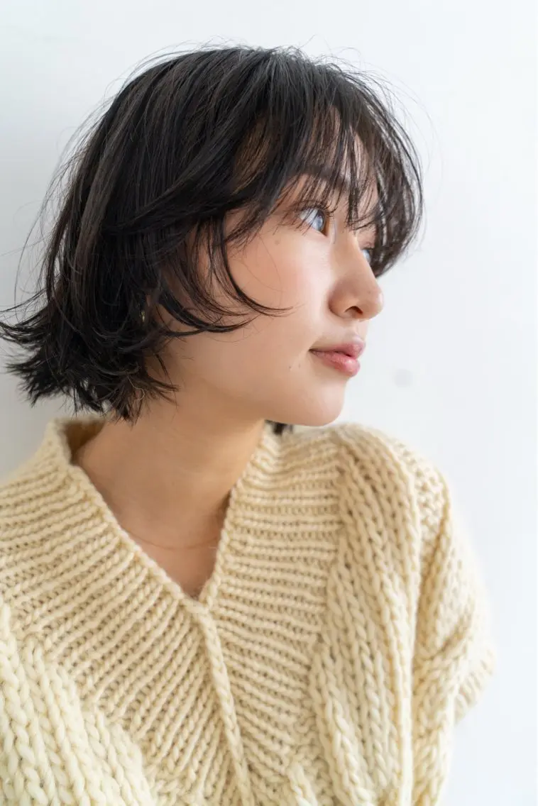 ショート パーマ 曲がる縮毛矯正 バレイヤージュ森田のヘアスタイル