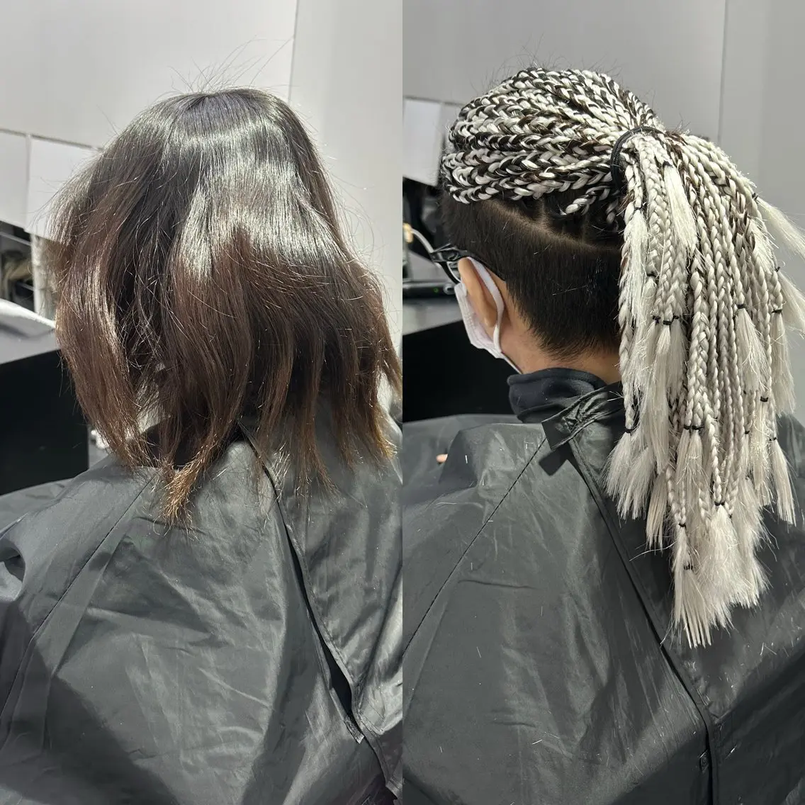 ロング カラー ヘアアレンジ メンズ 成人式 編み込みエクステ 黒髪 エクステ 🌈派手髪エクステ ブレイズ🌈ひろとのヘアスタイル