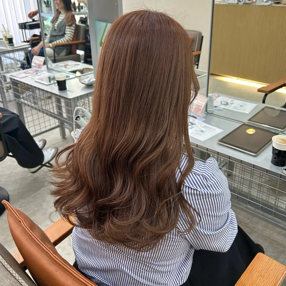 ロング カット ヘアカラー トリートメント MIDORI🎀 透明感/ベージュのヘアスタイル