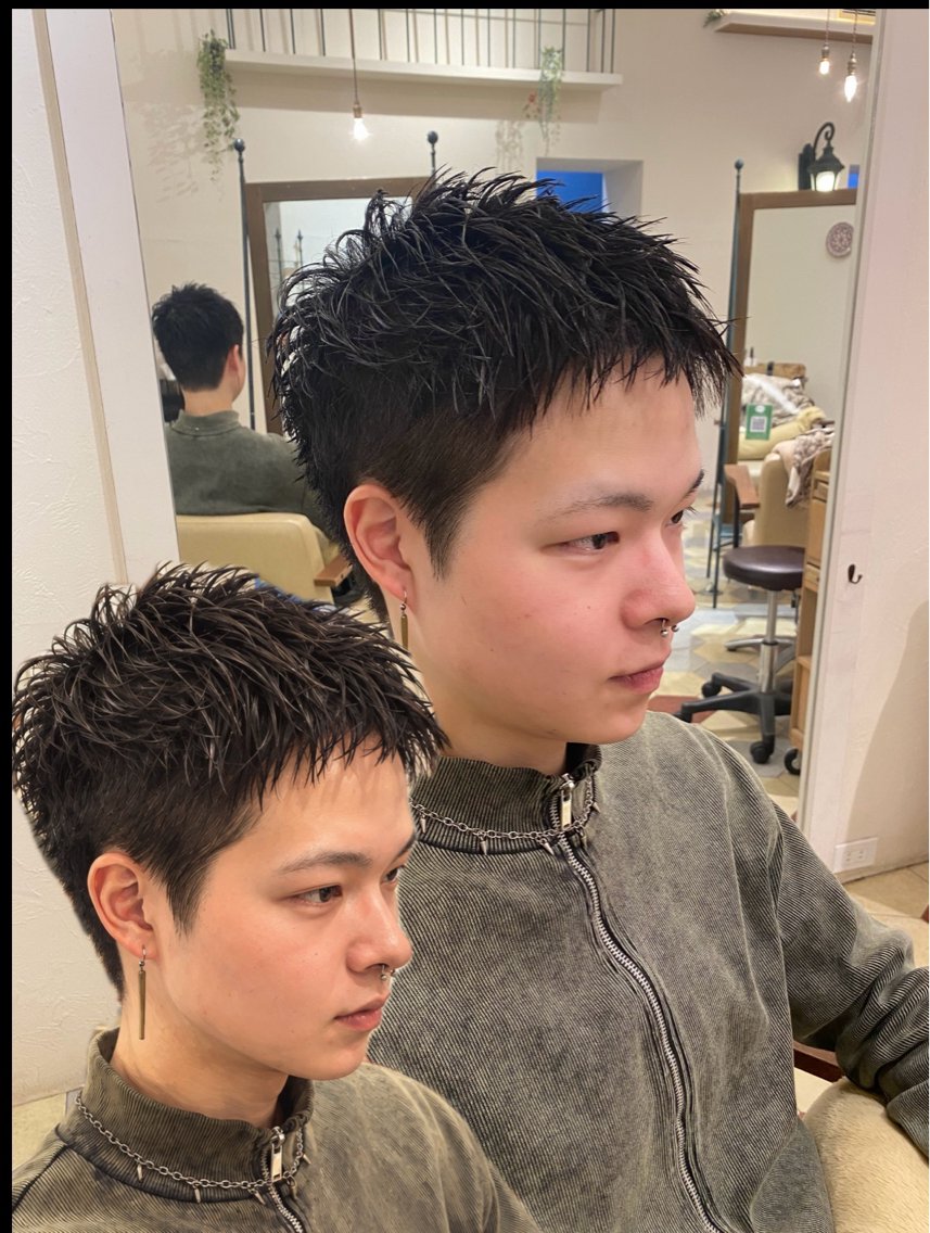 ショート パーマ メンズ カット 菊池大一 溝の口パーマのヘアスタイル