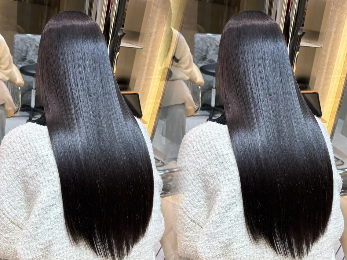 ロング カット 縮毛矯正 トリートメント ✵髪質改善 レイヤー 佐藤琉好✵のヘアスタイル