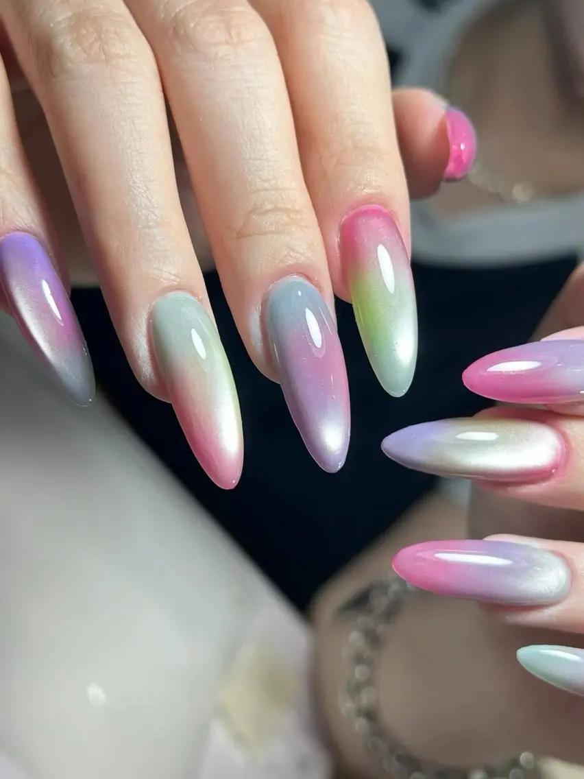 ネイル チークネイル ドット フレンチネイル グラデーション 韓国ネイル ハンドネイル Minette nailrinrinのネイルデザイン