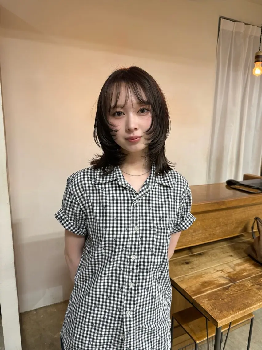 ミディアム カラー カット ヘアカラー トリートメント まろやか透明感カラー ♡MANAのヘアスタイル