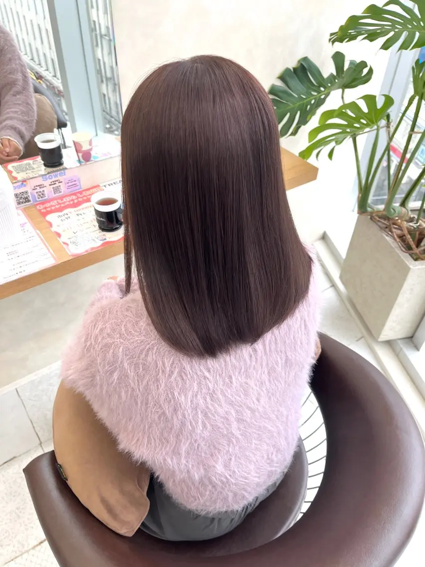 髪質改善カラー➕️2ステップトリートメントの写真