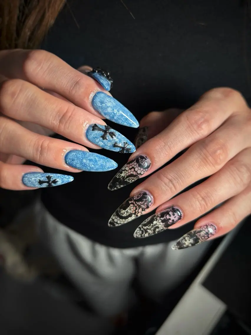 ネイル ジェルネイル レース ワンカラーネイル JFYnail ゆいのネイルデザイン