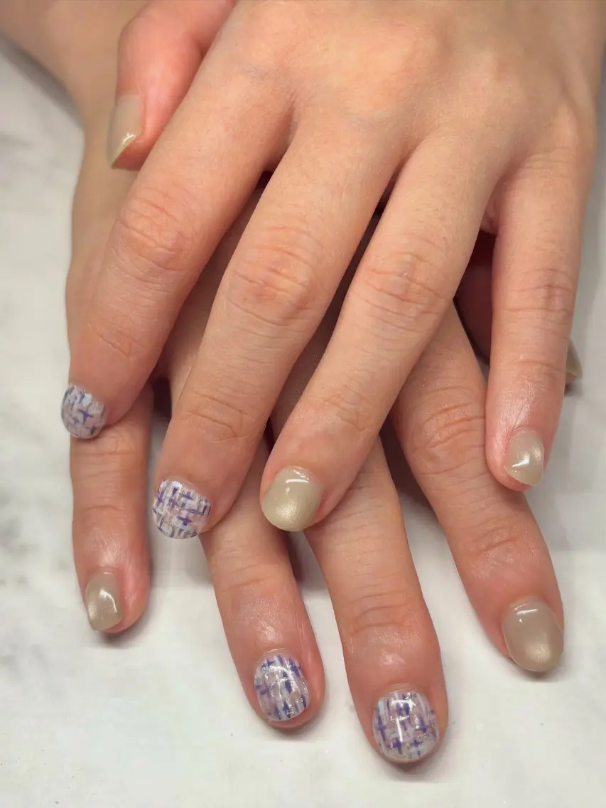 ネイル ツイードネイル ネイルスクール生🎀 Yuriのネイルデザイン